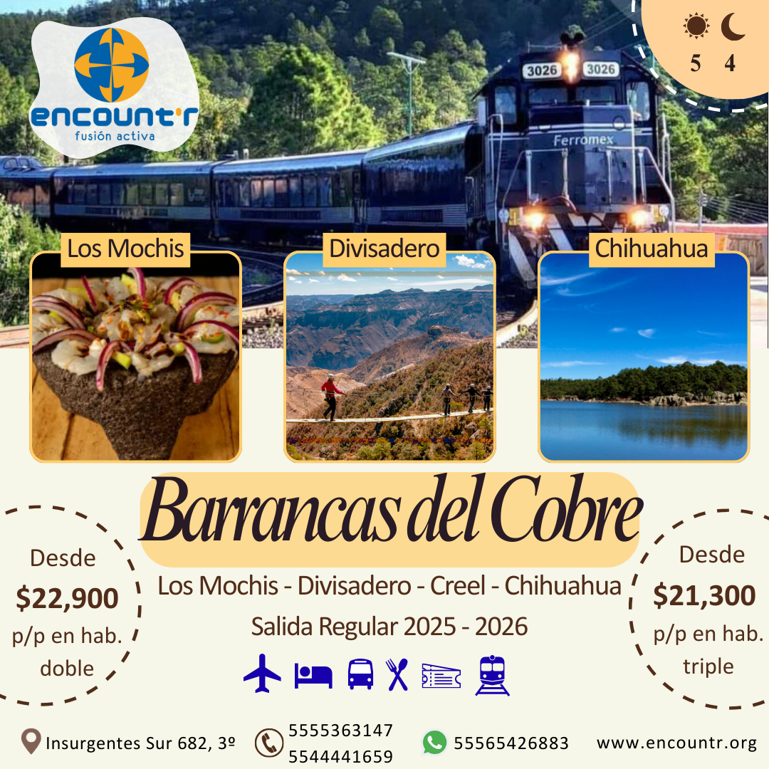 Vive la experiencia desde Los Mochis hasta Chihuahua disfrutando de la belleza de las Barrancas del Cobre